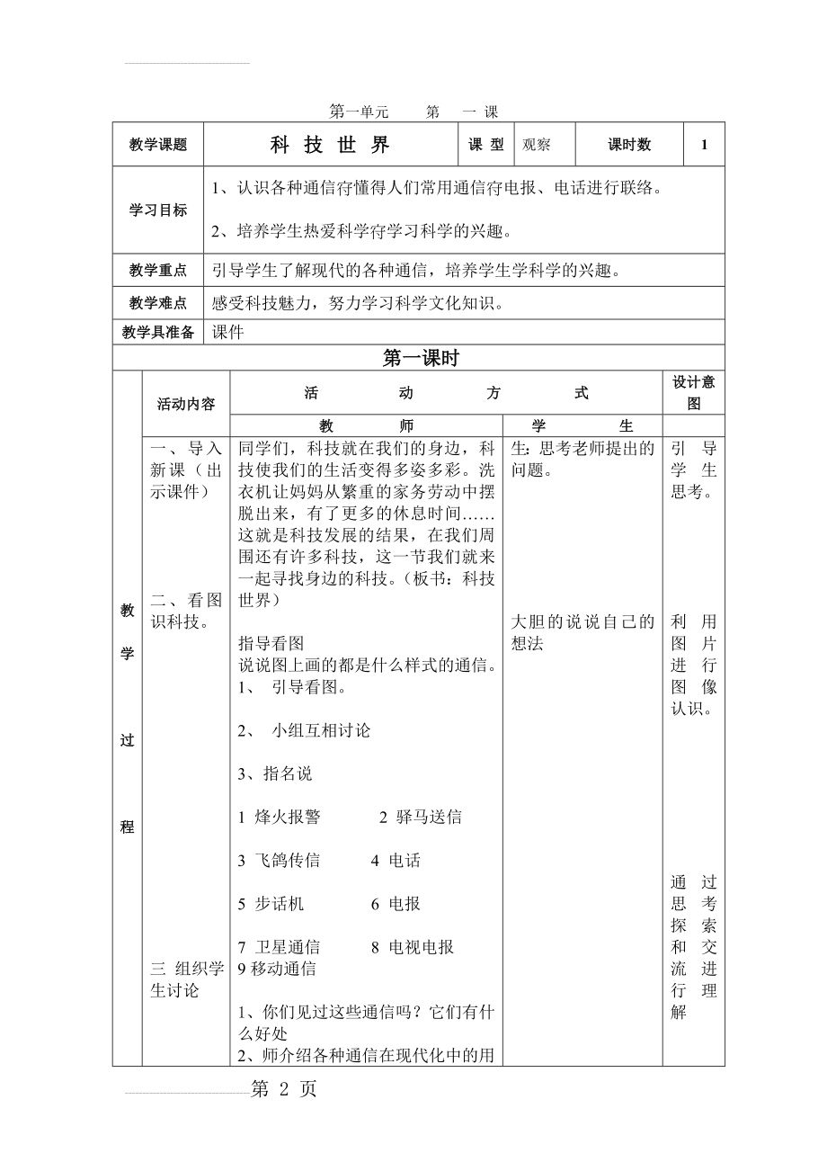 教科版小学科学二年级[下册]科学教学案(32页).doc_第2页