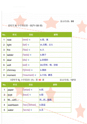 看听学3L小学英语第一册(71-120课)(24页).doc