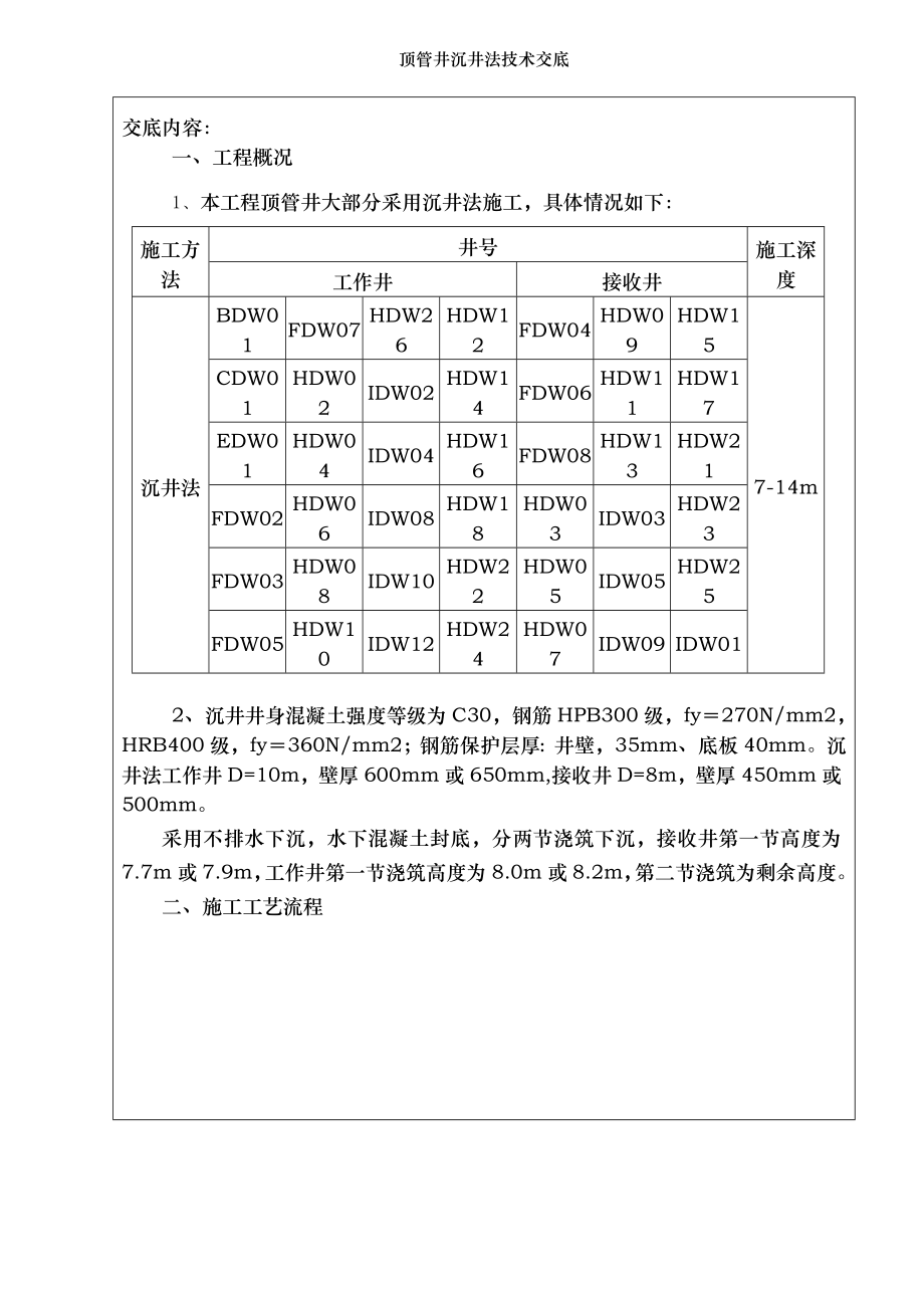 顶管井沉井法技术交底.doc_第2页