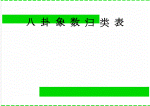 八 卦 象 数 归 类 表(7页).doc