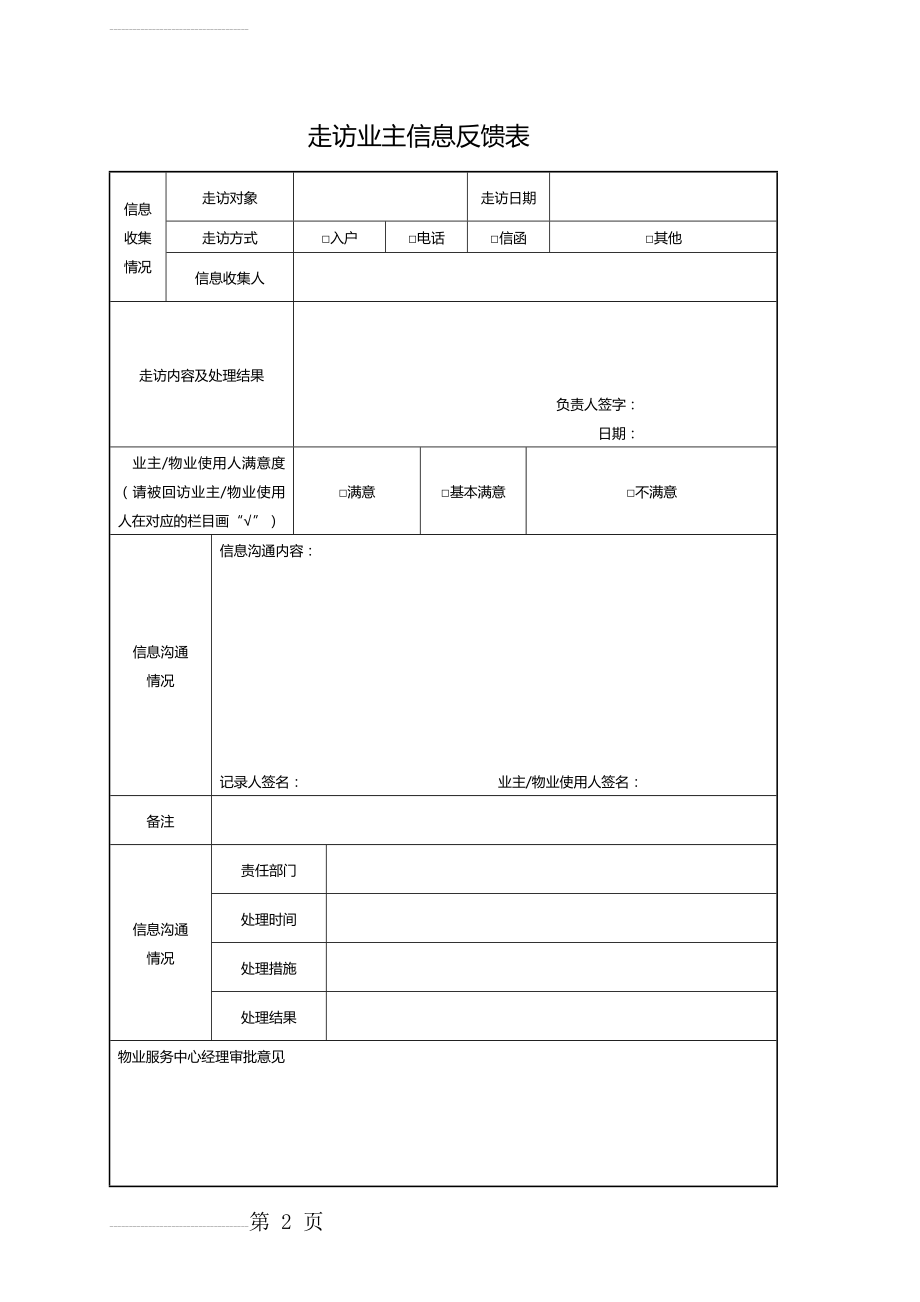 物业客服部工作表格大全(21页).doc_第2页