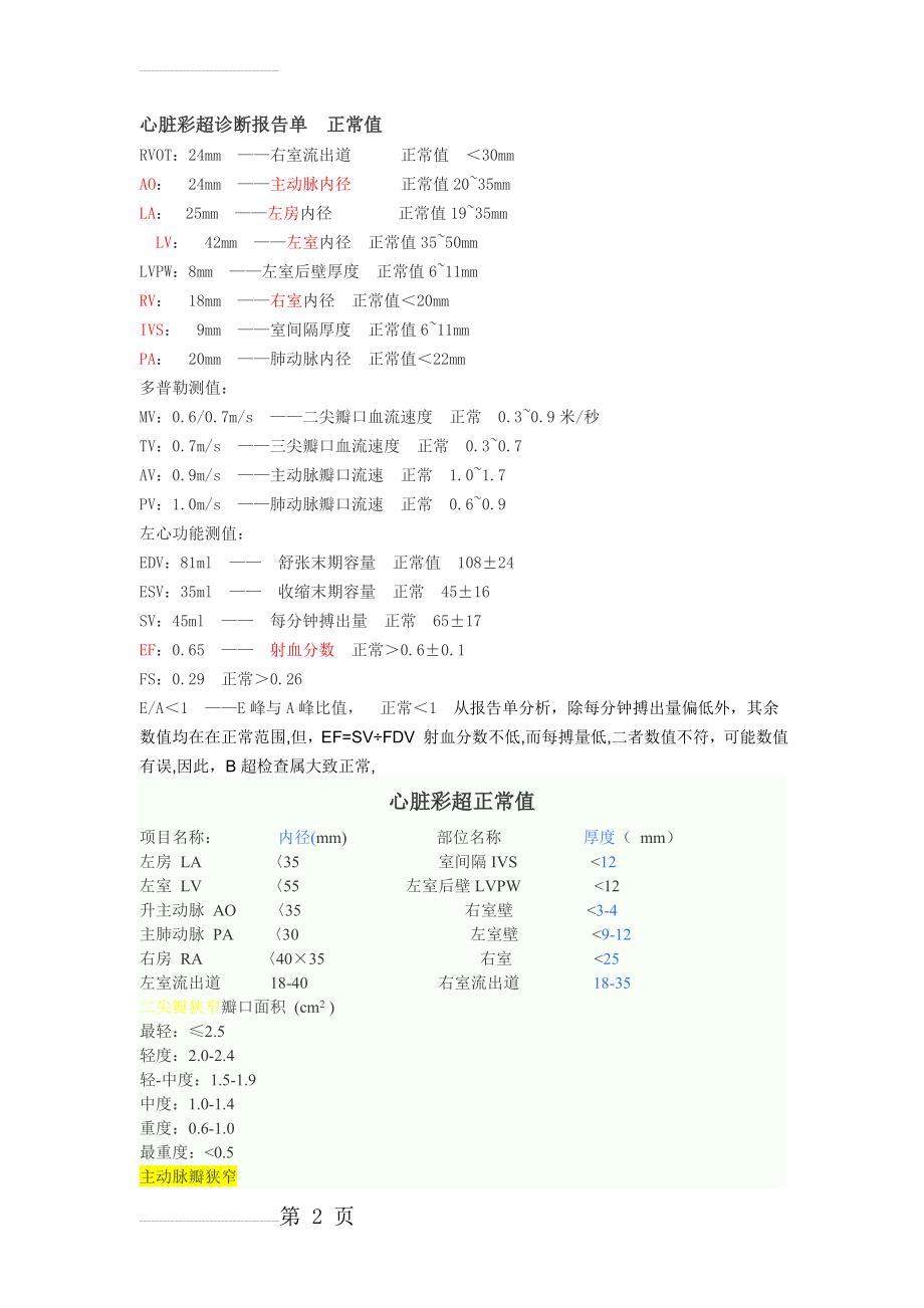 心脏彩超诊断报告单 正常值(3页).doc_第2页