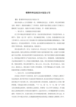 销售年终总结及计划怎么写.docx