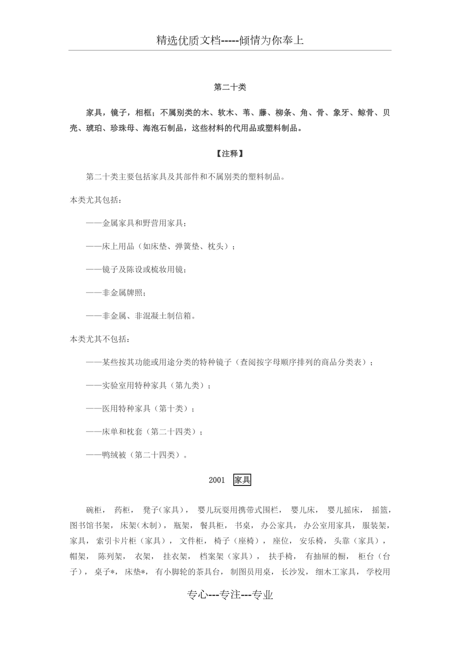 商标分类第20类(共9页).docx_第1页