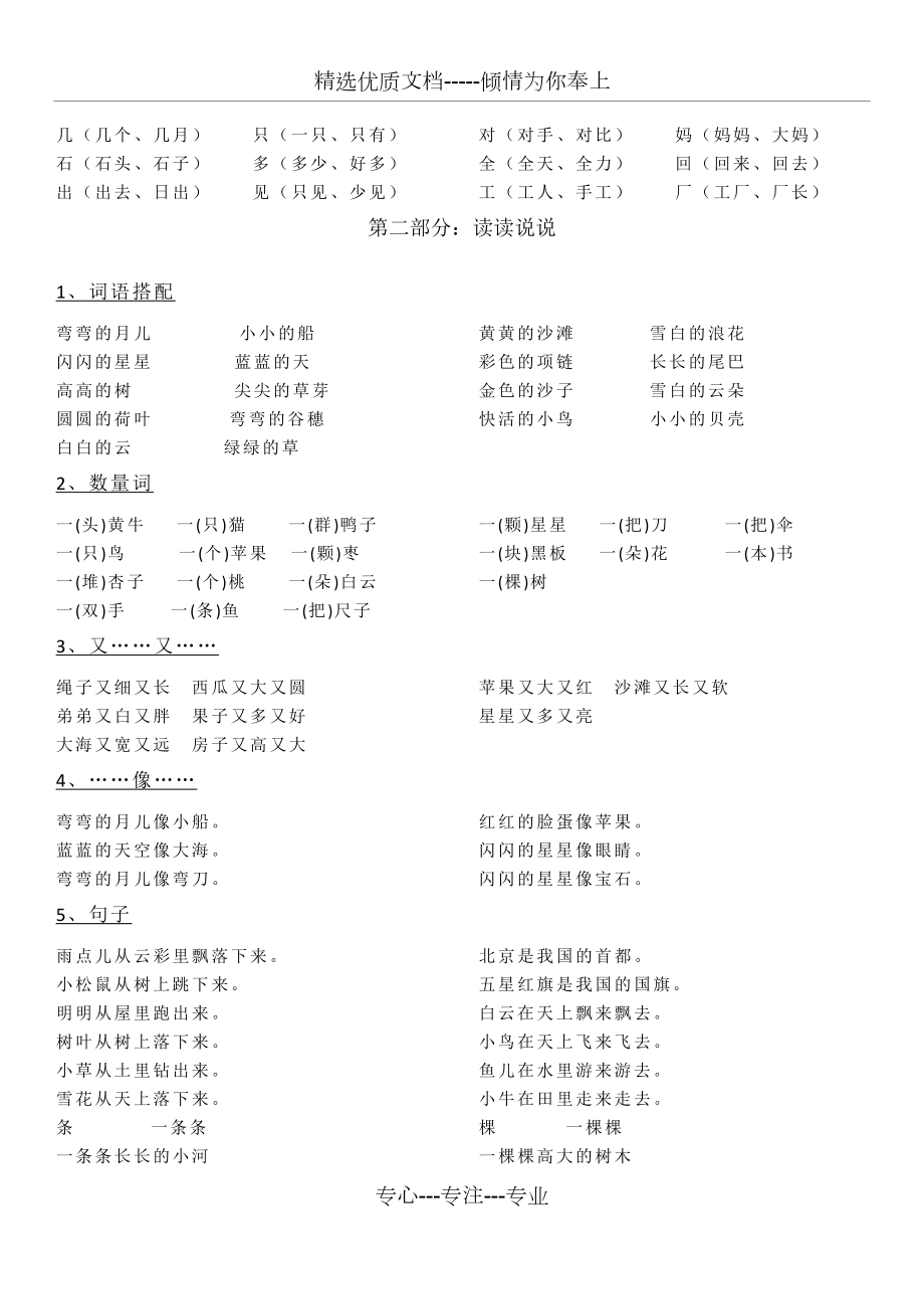 小学一年级语文上册全部知识点汇总-打印版(共6页).docx_第2页