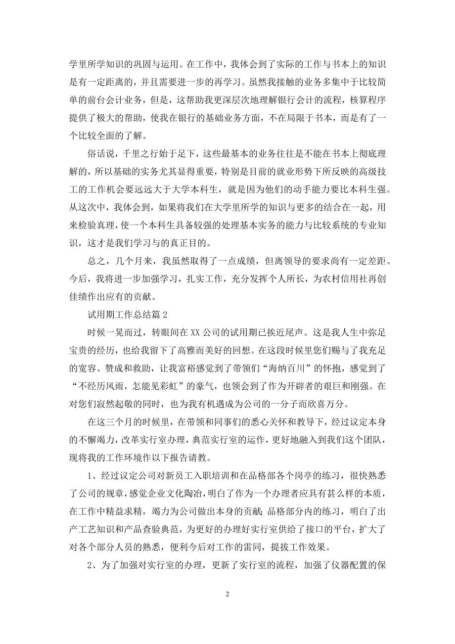 试用期工作总结集锦七篇.docx_第2页