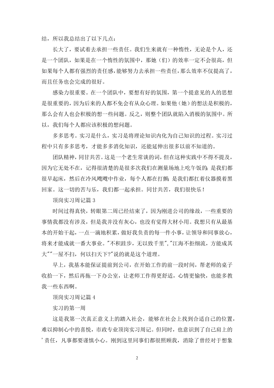 顶岗实习周记模板集锦七篇.docx_第2页