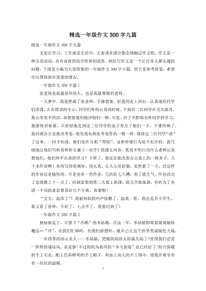 精选一年级作文300字九篇.docx