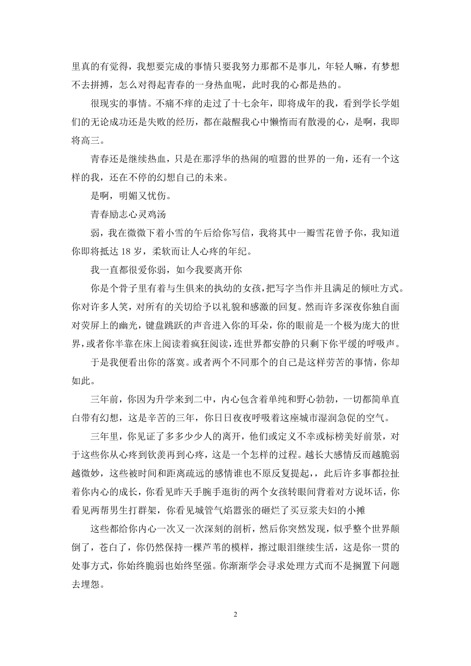 青春励志心灵鸡汤文章.docx_第2页