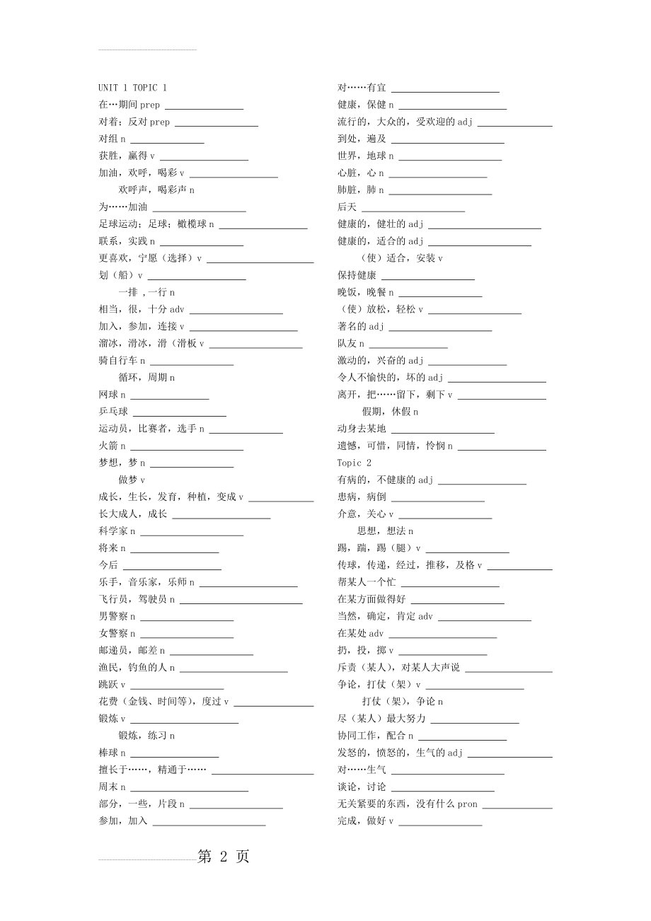 仁爱英语八年级上册单词默写版(8页).doc_第2页