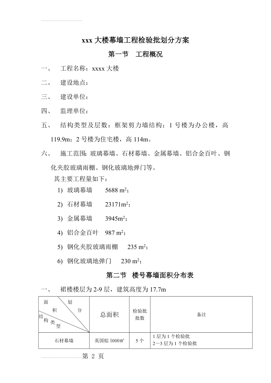 幕墙工程检验批划分方案(按层划分)1(6页).doc_第2页