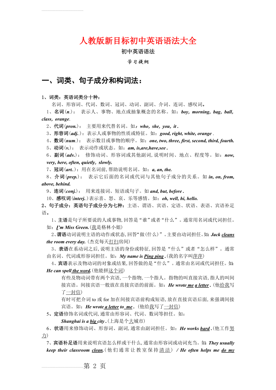 人教版初中英语语法大全(62页).doc_第2页