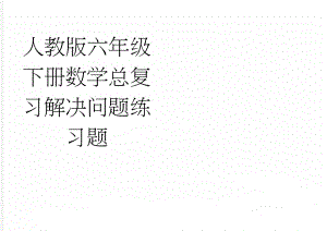 人教版六年级下册数学总复习解决问题练习题(9页).doc