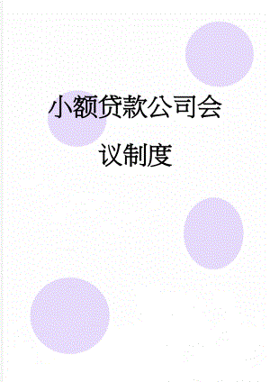 小额贷款公司会议制度(5页).doc