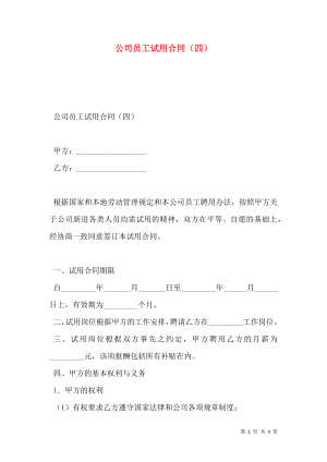 公司员工试用合同（四）.doc