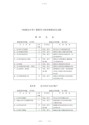 2022年《初级会计学》课程学习要求与安排 .docx