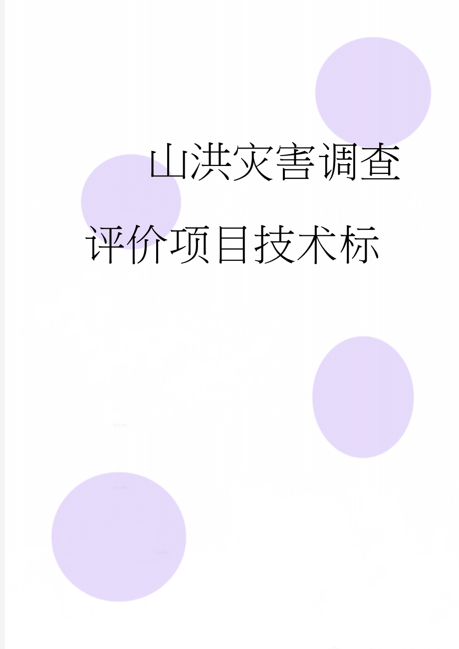 山洪灾害调查评价项目技术标(107页).docx_第1页