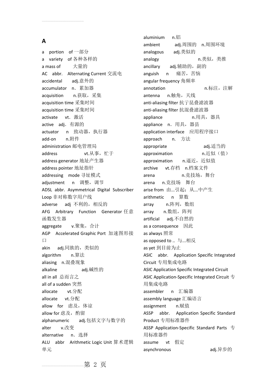 电子信息工程专业英语(第三版)词汇表(17页).doc_第2页