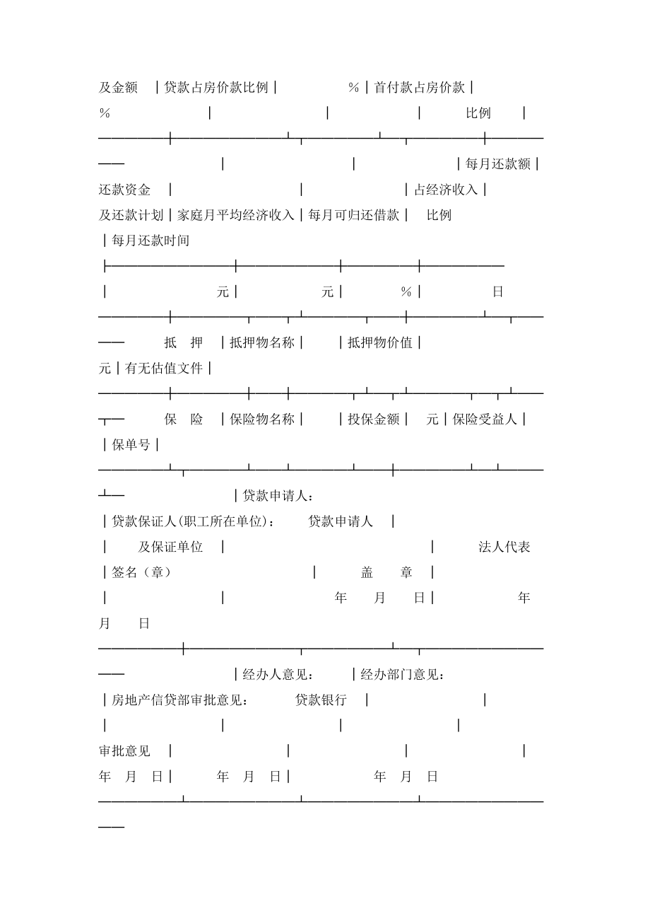 中国人民建设银行城镇居民住房抵押贷款申请表.doc_第2页