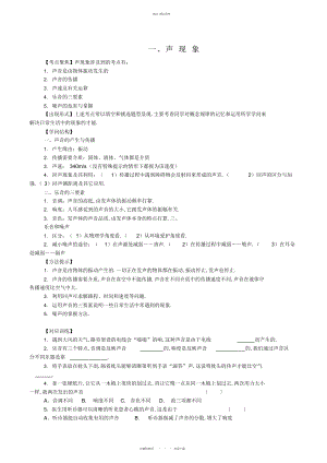 2022年中考初中物理复习重点总结 .docx