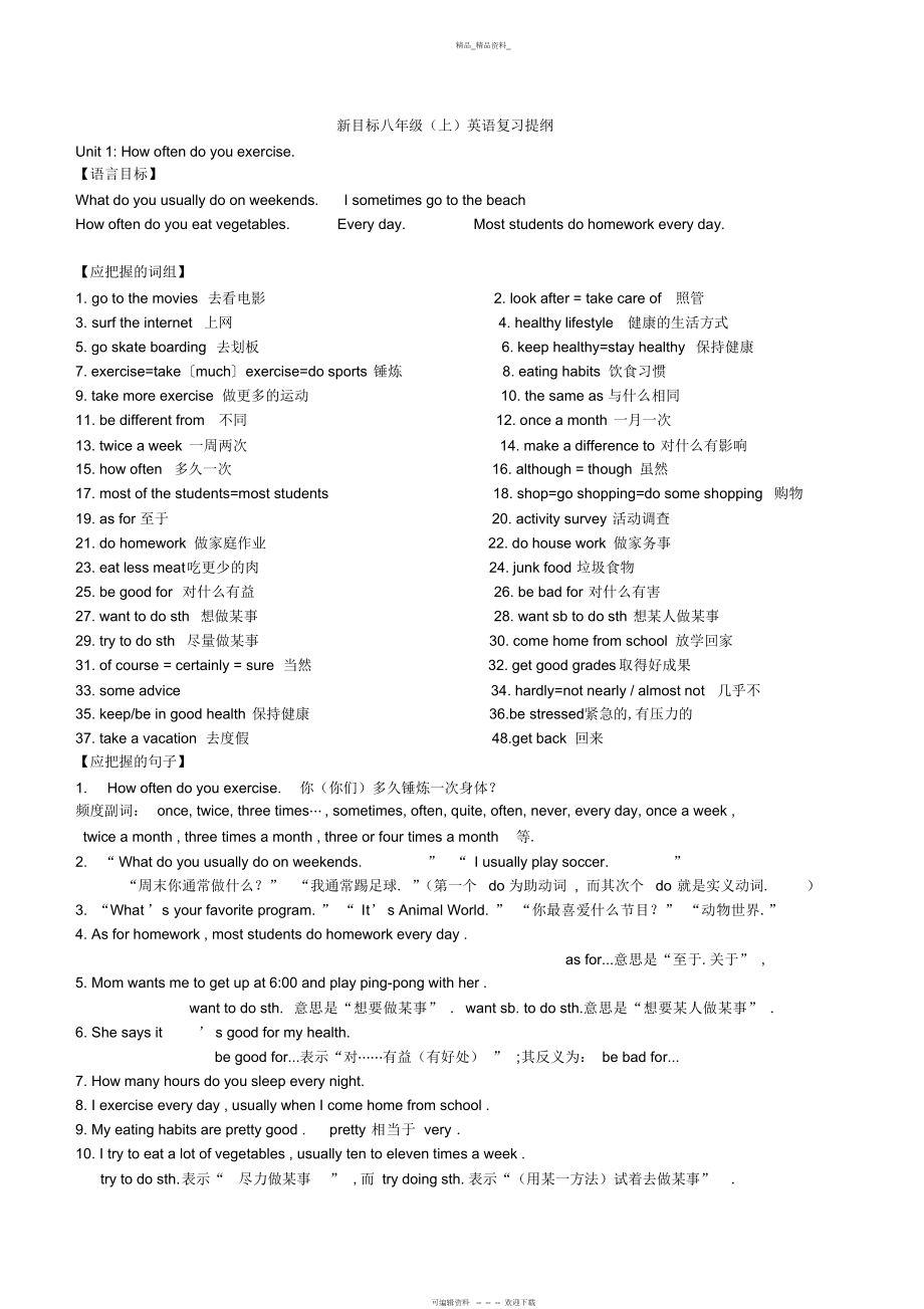 2022年初二上册英语语法知识点总结.docx_第1页