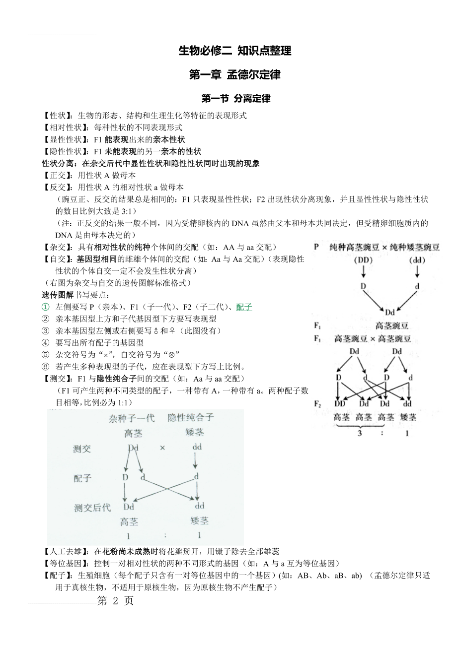 生物必修二 知识点整理(11页).doc_第2页