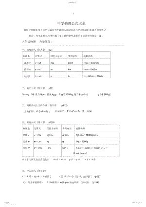 2022年初中物理公式大全3 .docx