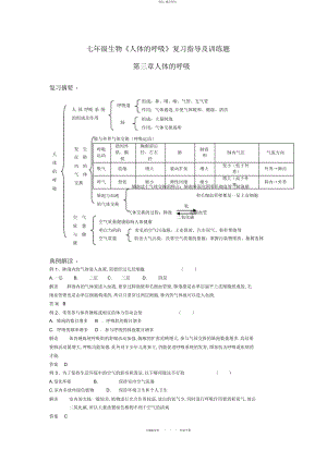 2022年七级生物人体的呼吸复习指导及训练题 .docx