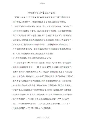 2022年小学挂职学习的小结工作总结.docx