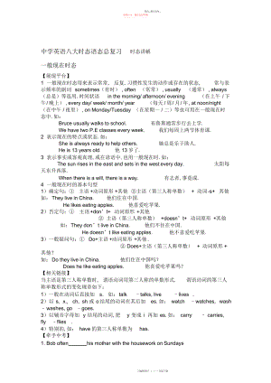 2022年初中英语八大时态语态总复习时态讲解.docx