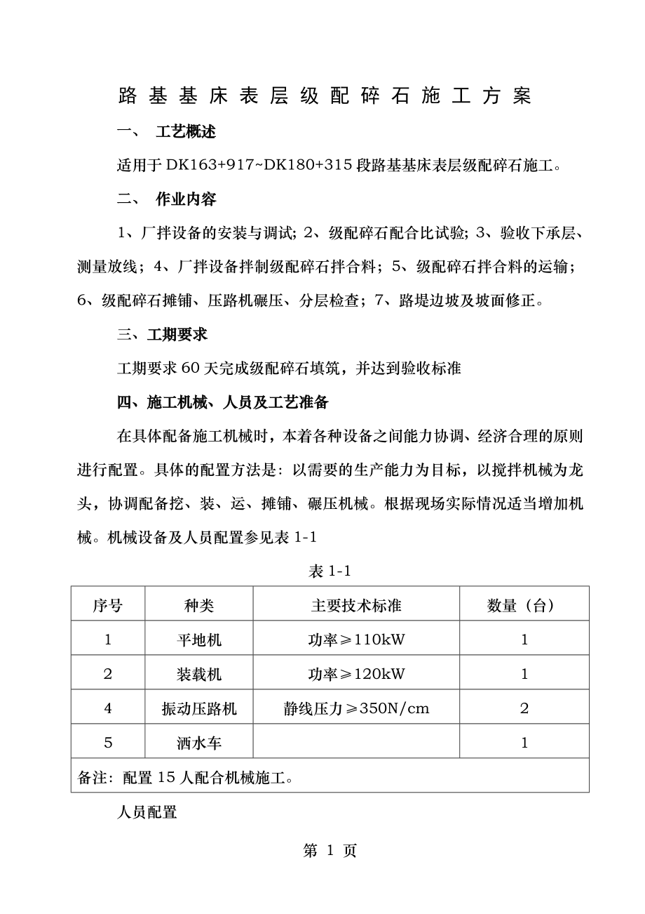 路基基床表层级配碎石施工方案.doc_第1页