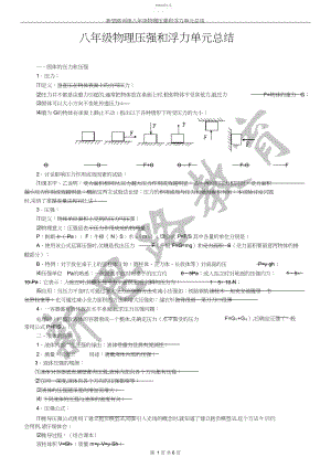 2022年八下压强和浮力知识点归纳=-=.docx