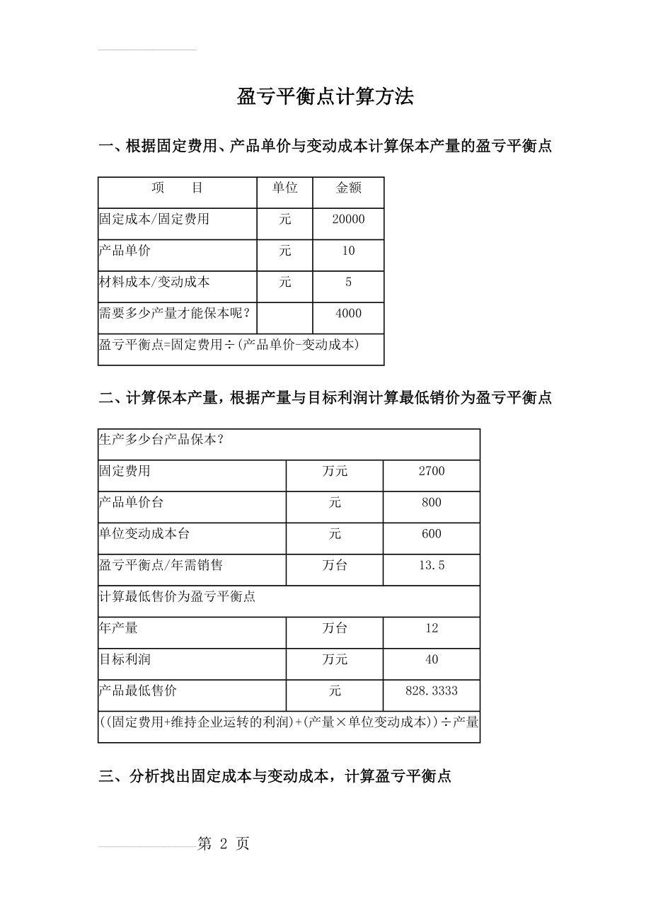 盈亏平衡点计算方法(6页).doc_第2页