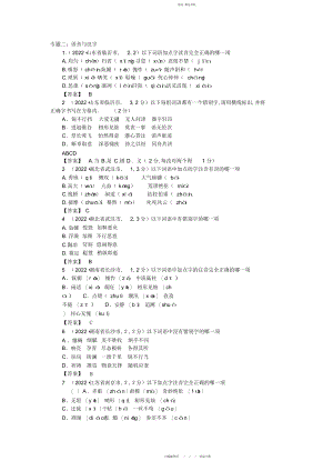 2022年中考语文专题复习语音与汉字 .docx