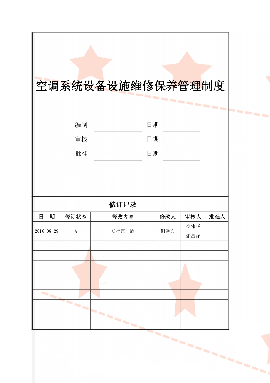 空调系统设备设施维修保养管理制度(6页).doc_第1页