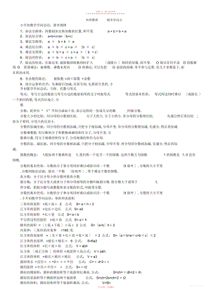 2022年小学六级知识点.docx