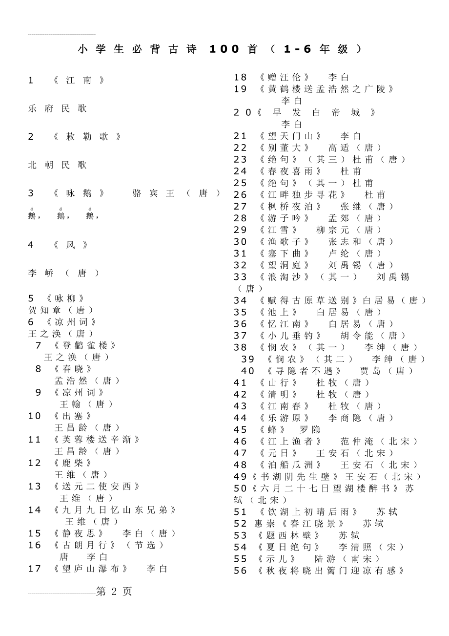 小学生必背古诗100首(注音版)1-6年级(3页).doc_第2页