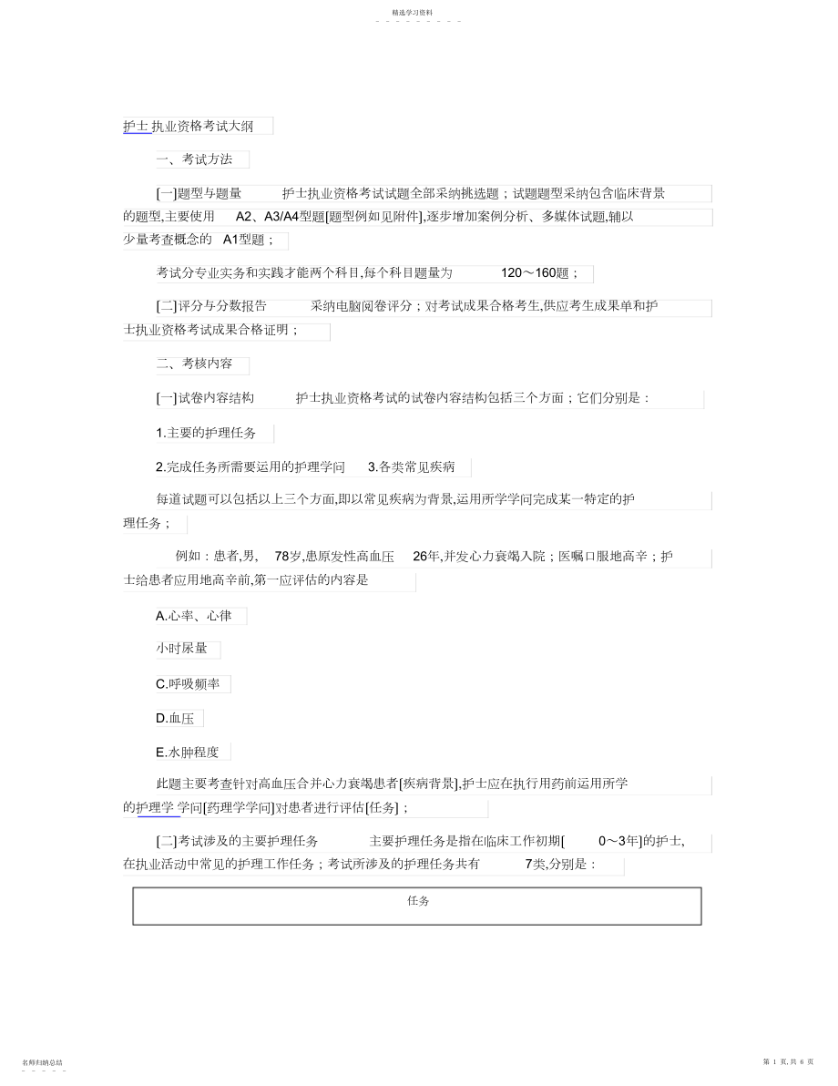 2022年护士执业资格考试大纲 .docx_第1页