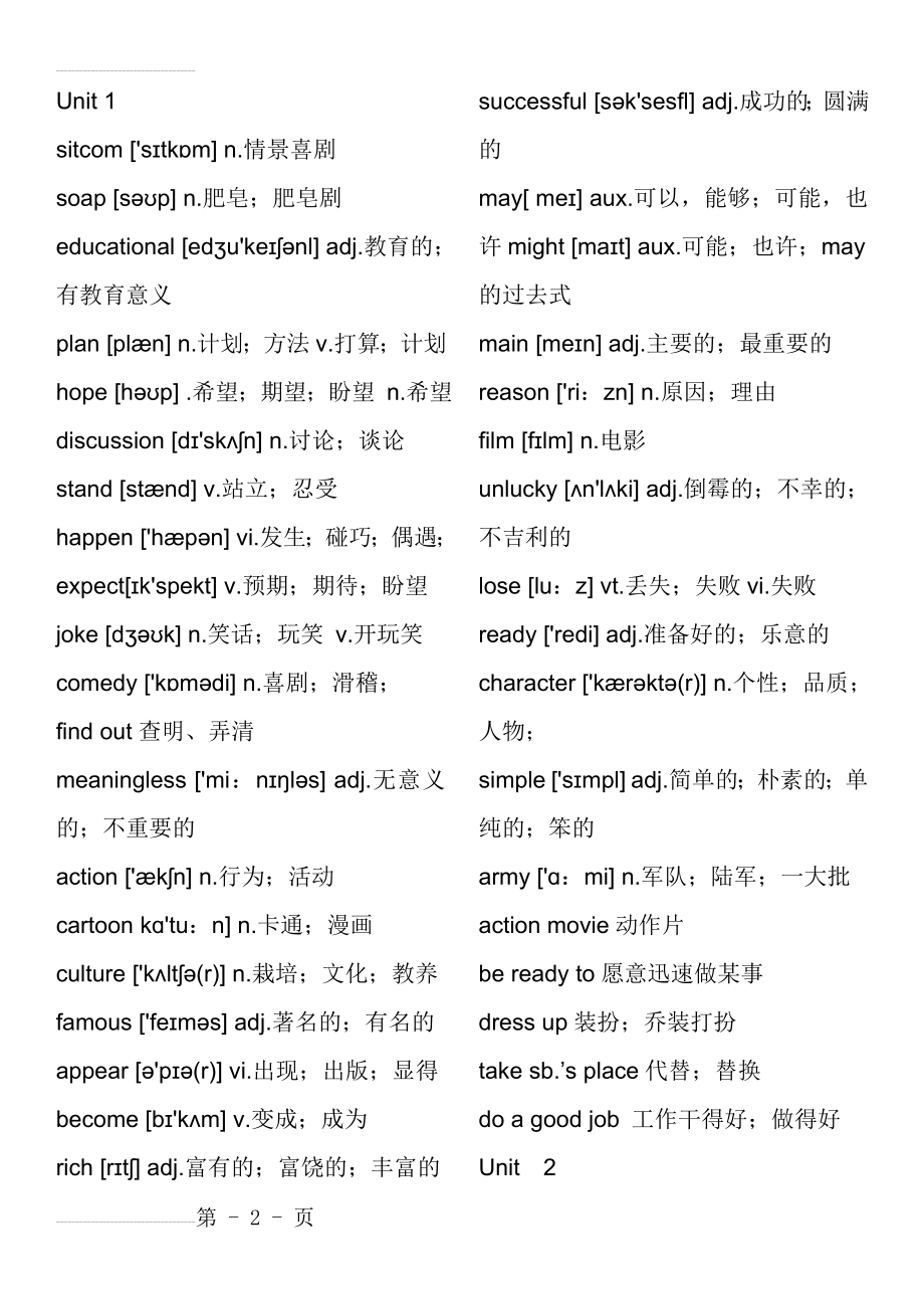 初中鲁教版英语七年级下册单词表(6页).doc_第2页