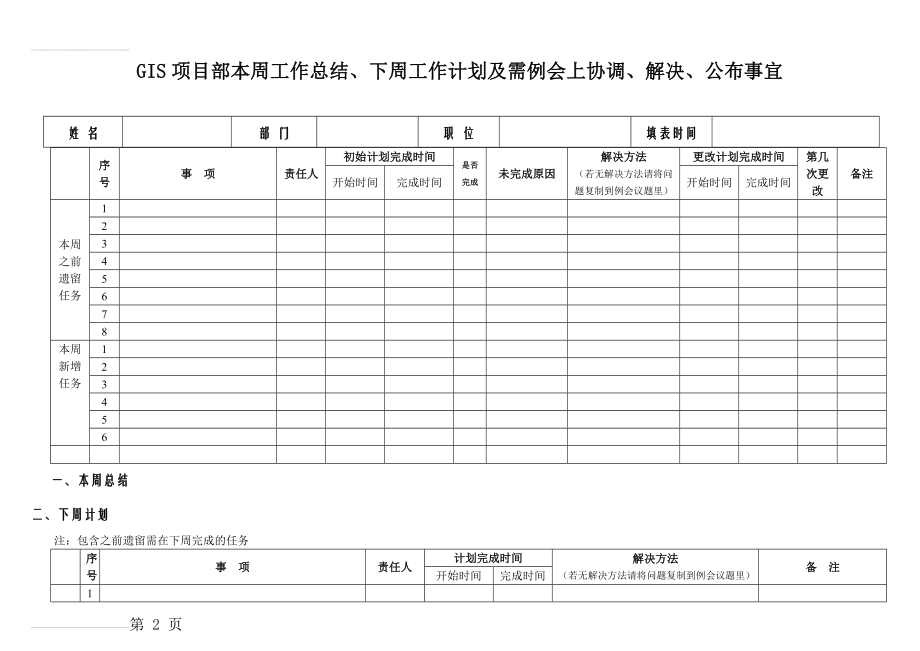 周工作总结计划表格(3页).doc_第2页