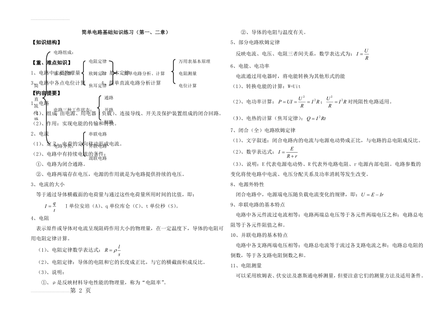 简单电路基础知识练习(13页).doc_第2页