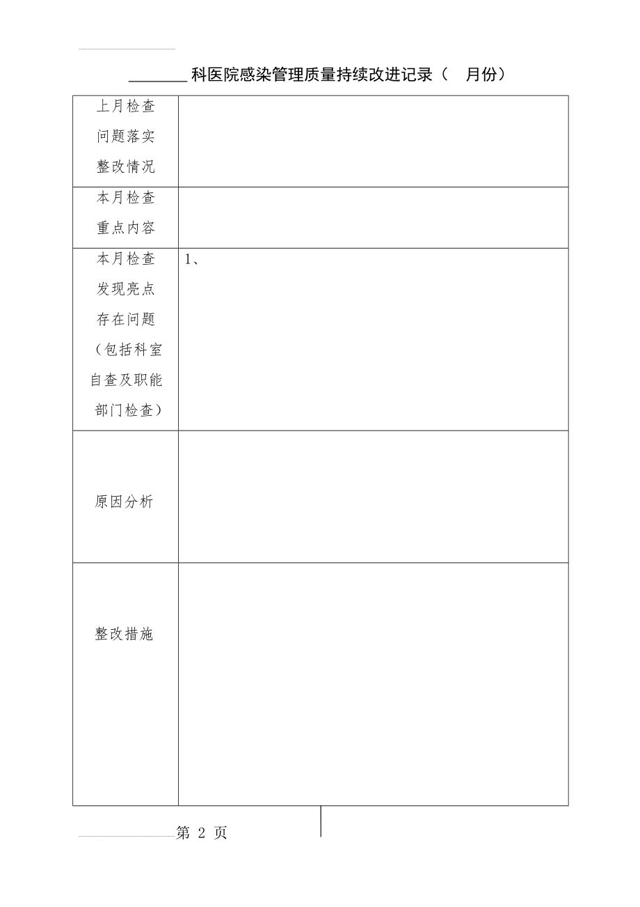 科室医院感染管理质量持续改进记录(3页).doc_第2页