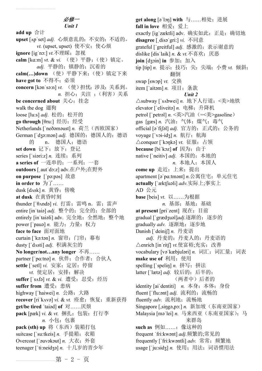 人教版高中英语单词表(含音标)(34页).doc_第2页