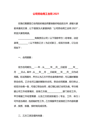 公司劳动用工合同2021.docx