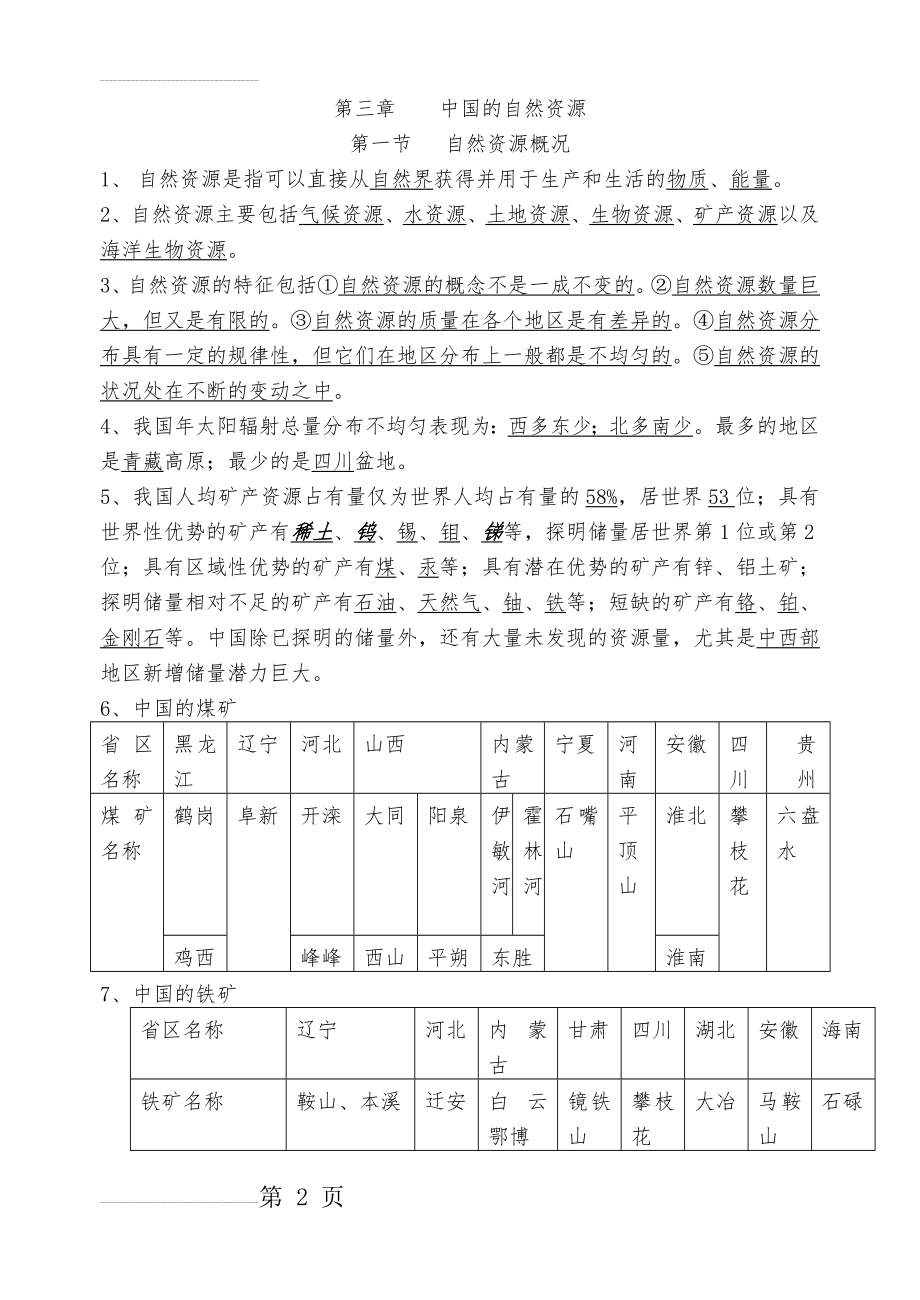 第三章中国的自然资源知识点(6页).doc_第2页