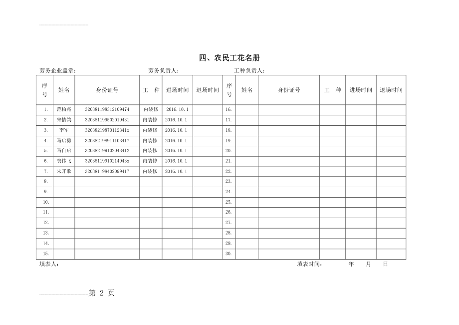 农民工考勤表(18页).doc_第2页