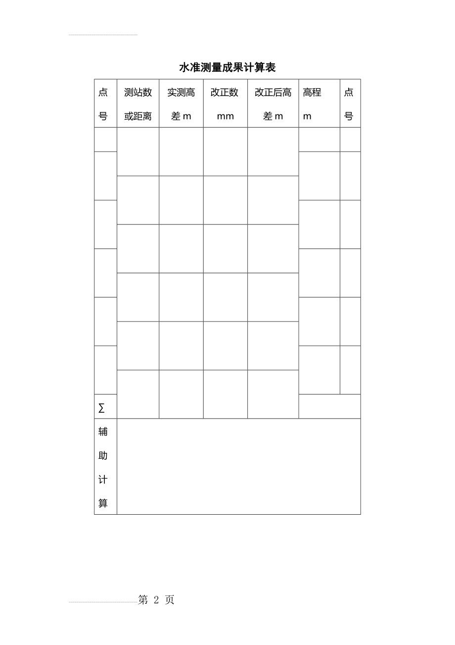 水准测量内业计算表格(2页).doc_第2页
