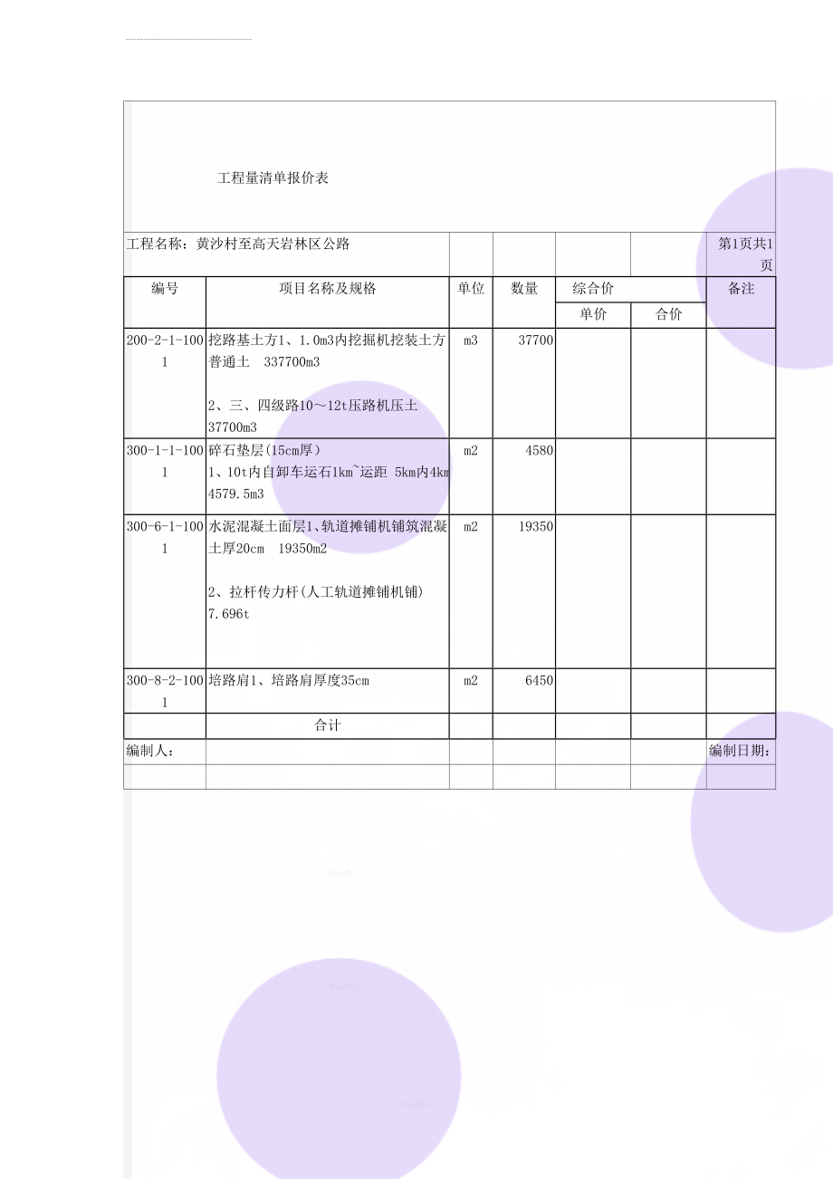 工程量清单报价表(2页).doc_第1页