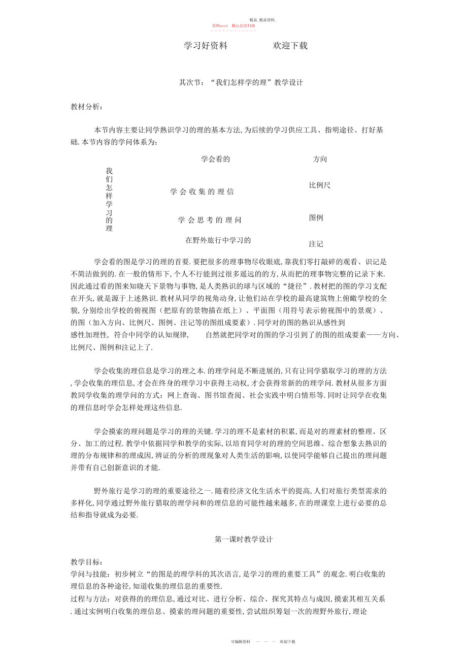 2022年初一地理教案我们怎么学地理.docx_第1页