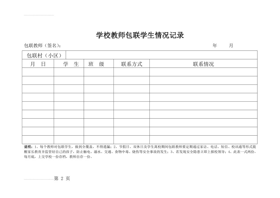 学校教师包联学生情况记录表(2页).doc_第2页